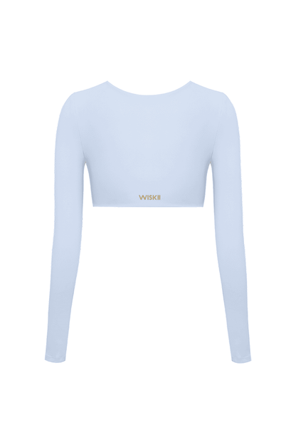 Twist-Front Long Sleeve Crop Top