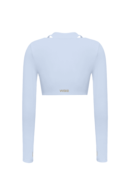 Twist-Front Shoulder Cut Crop Top