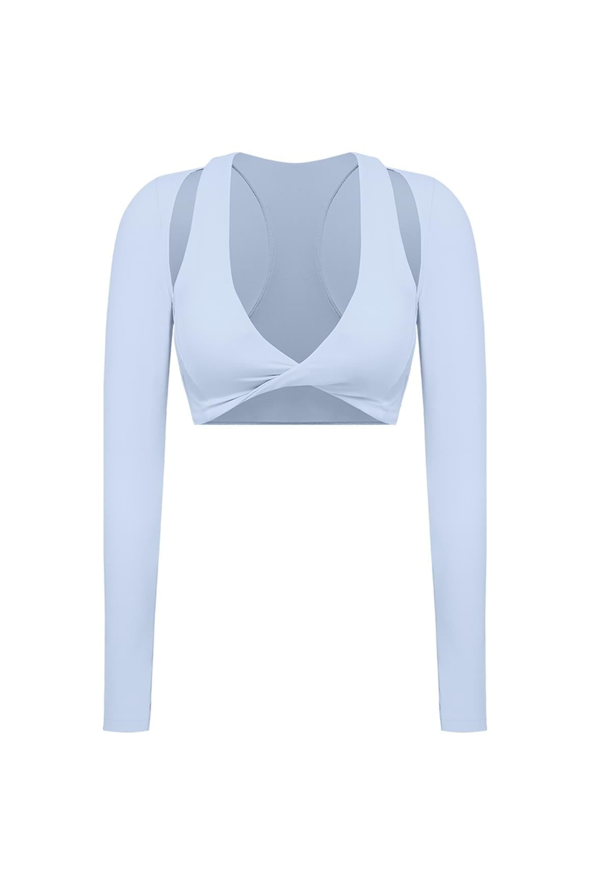 Twist-Front Shoulder Cut Crop Top