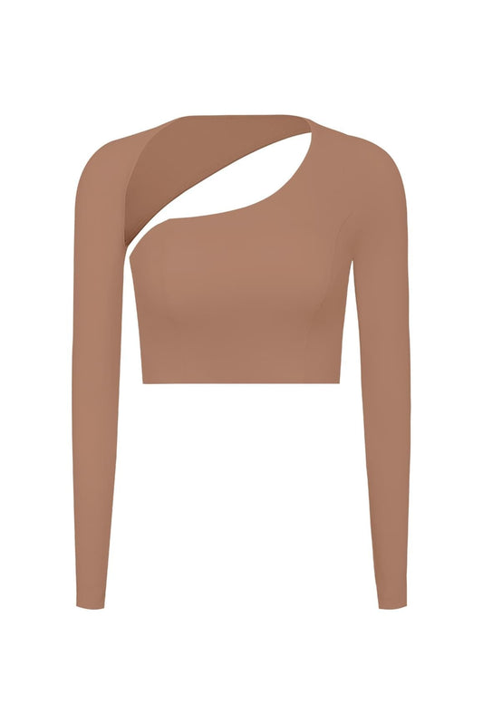 Unique Cut Long Sleeve Crop Top