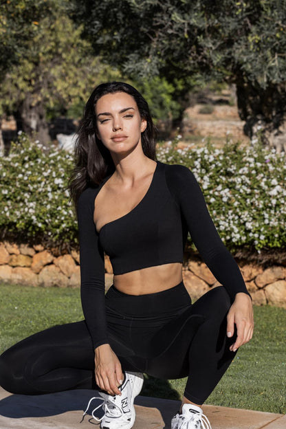 Unique Cut Long Sleeve Crop Top