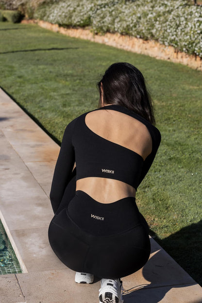 Unique Cut Long Sleeve Crop Top