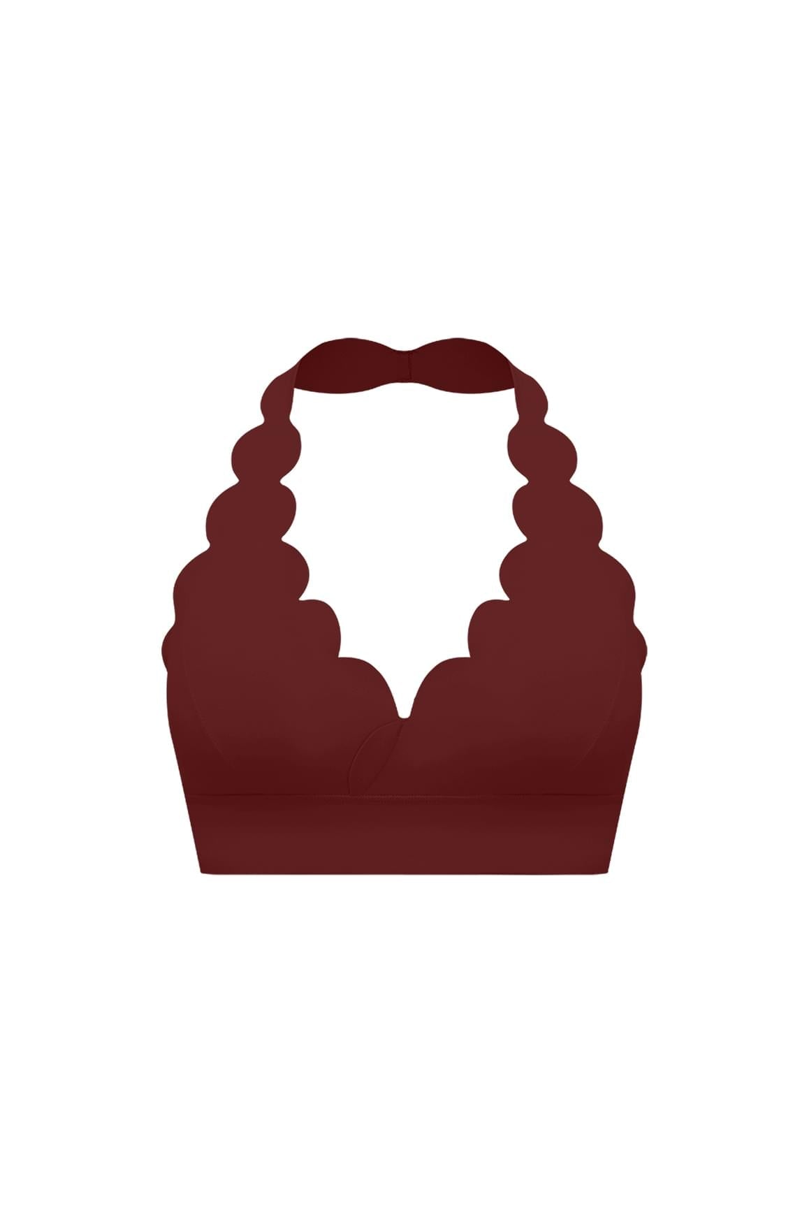 V-Cut Scallop Halter Bra