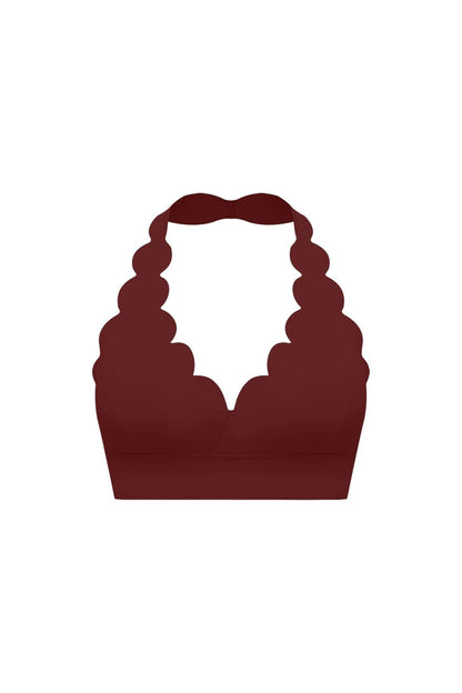 V-Cut Scallop Halter Bra