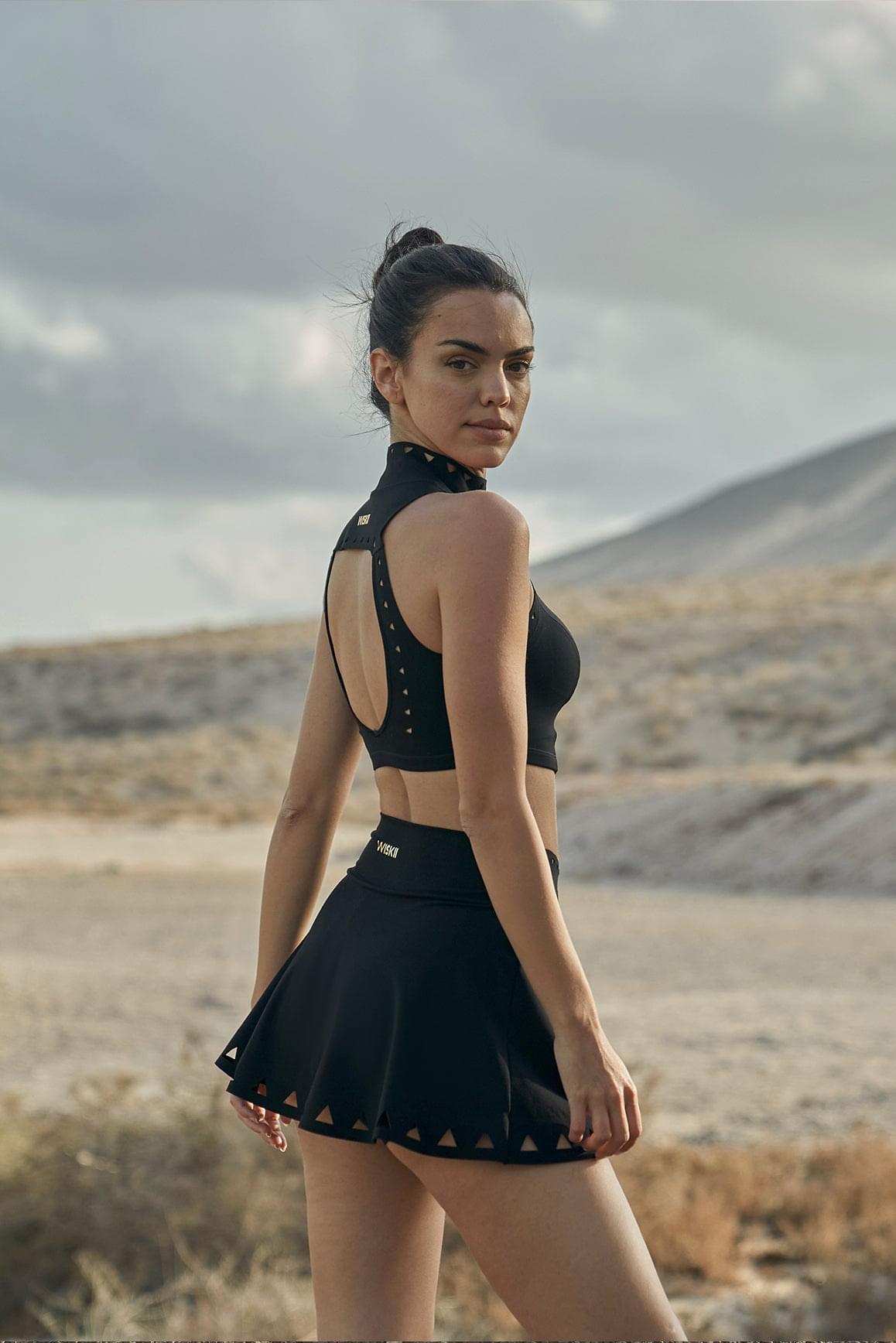 V-waist Laser Cut Tennis Skirt