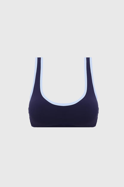 Vintage Contrast Piping Bra