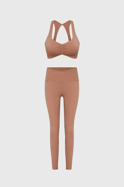 Wiskii Ruched Sports Bra & V-waist Yoga Legging
