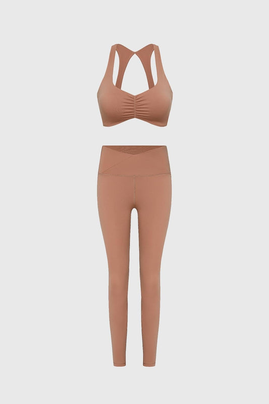 Wiskii Ruched Sports Bra & V-waist Yoga Legging