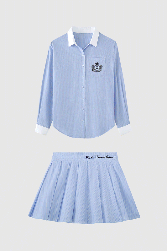 Riviera Relaxed Cotton Shirt & Riviera Pleated Skirt