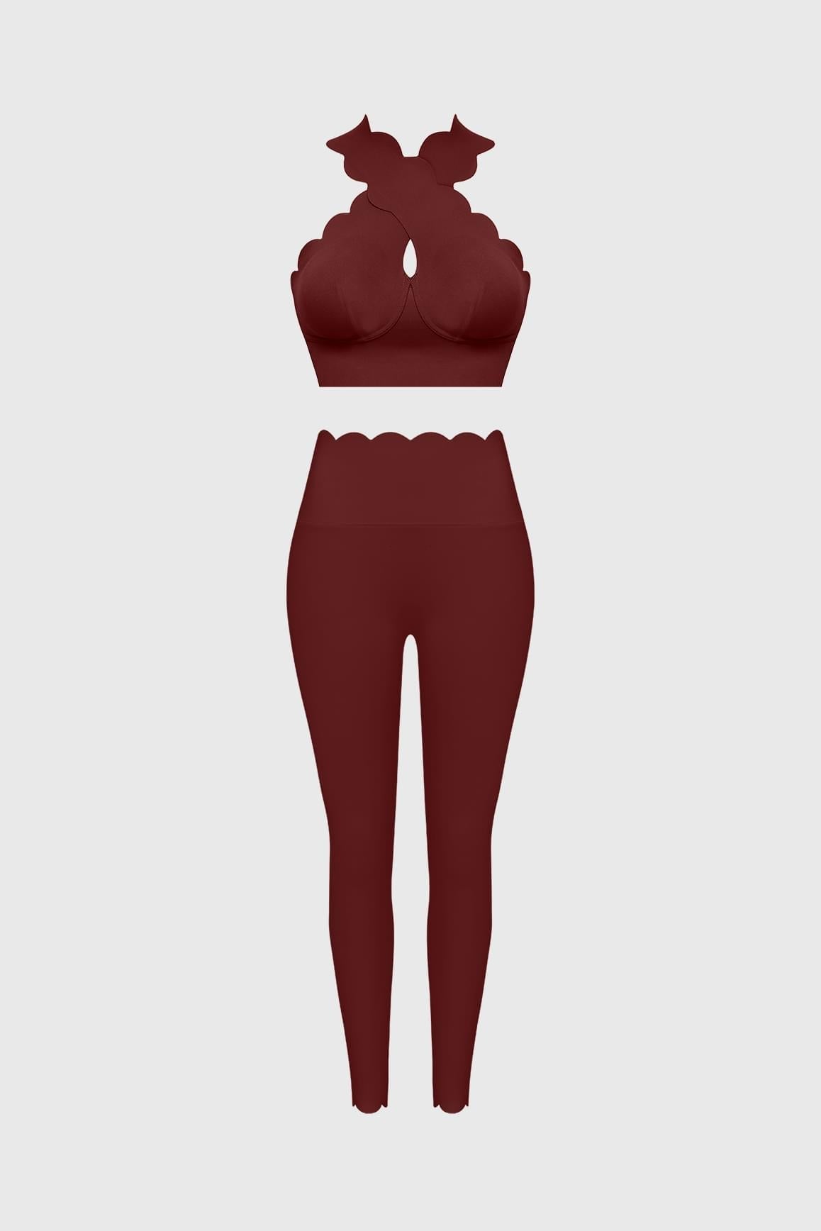 Wiskii Crisscross Bra & High-Waist Scallop Scrunch Legging