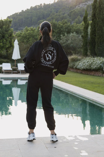 Wiskii Two-Way Zipper Jacket & Relaxed High-Waist Jogger