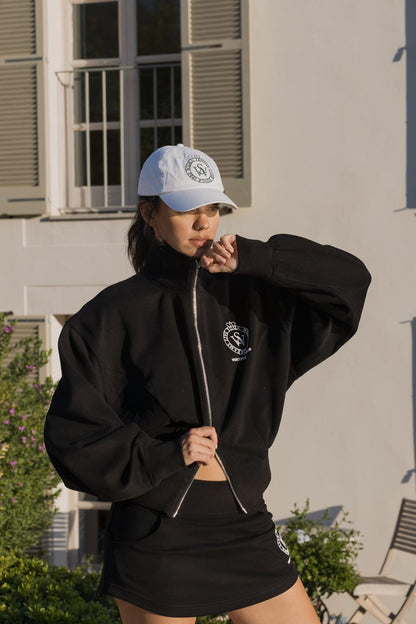Wiskii Two-Way Zipper Jacket & Stylish Ease Mini Sweat Skirt
